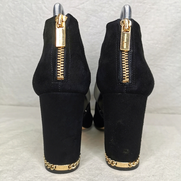 Michael Kors "Sabrina" suede open toe pumps - Picture 5 of 7